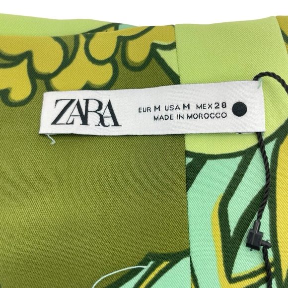 ❣️HP❣️NWT Zara Mini Skirt Medium Green Multi - Picture 6 of 11